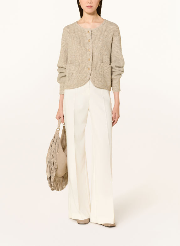 Joseph Ribkoff Stickad kofta med glittergarn och paljetter BEIGE