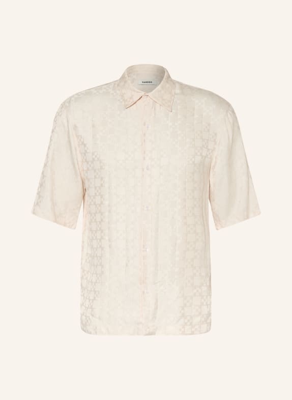 SANDRO Kurzarm-Hemd Regular Fit aus Jacquard CREME