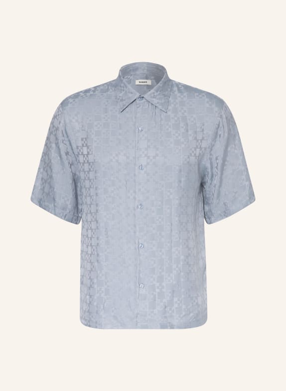 SANDRO Kurzarm-Hemd Regular Fit aus Jacquard BLAUGRAU