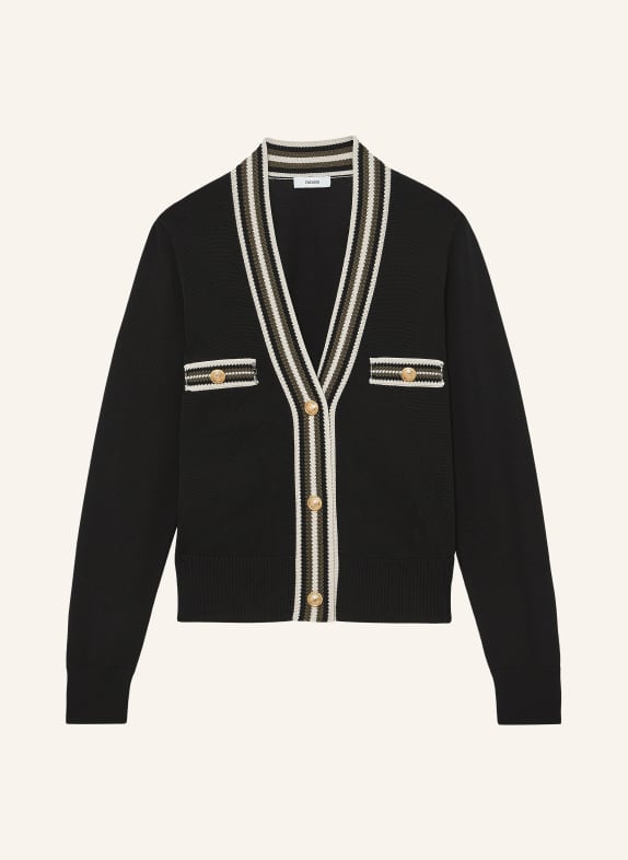 REISS Strickjacke DANNI SCHWARZ / KHAKI / WEISS