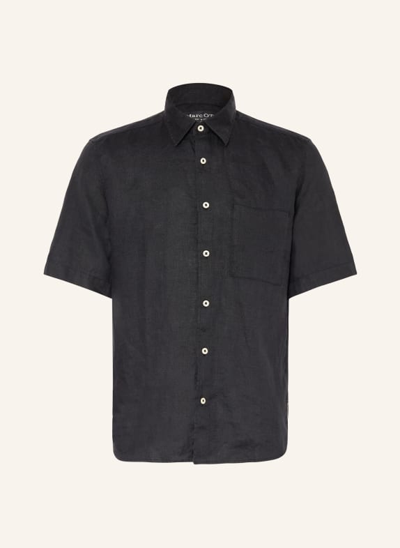 Marc O'Polo Kurzarm-Hemd Regular Fit aus Leinen SCHWARZ