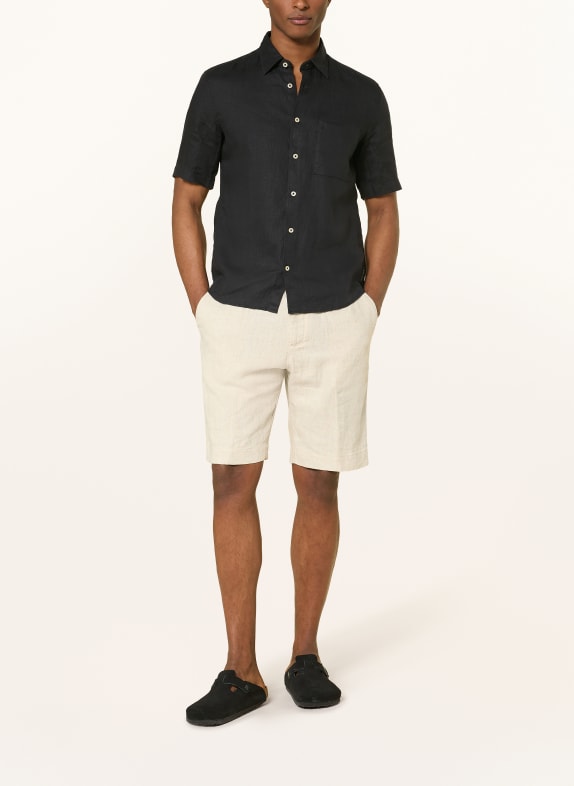 Marc O'Polo Kurzarm-Hemd Regular Fit aus Leinen SCHWARZ