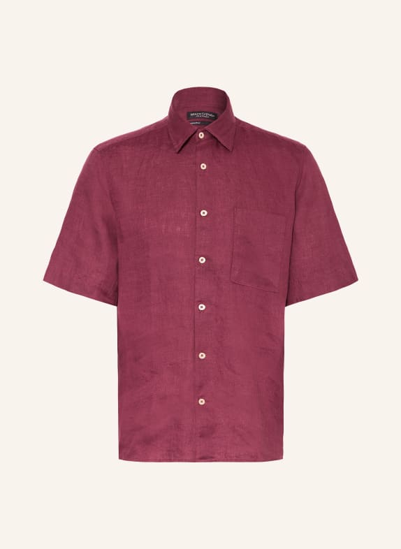 Marc O'Polo Chemise à manches courtes coupe classique en lin FUCHSIA