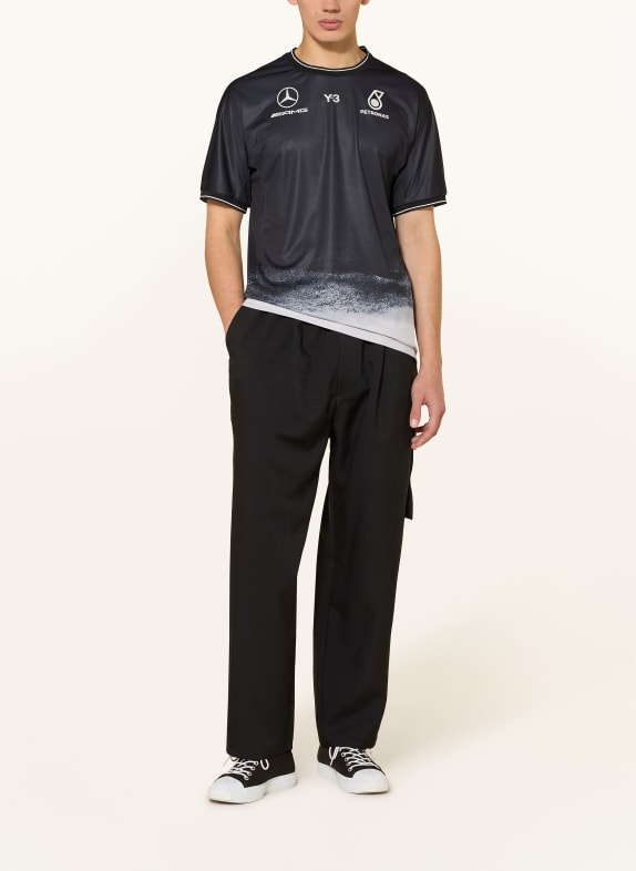 Y-3 T-shirt MERCEDES - AMG PETRONAS FORMULA ONE TEAM SORT / GRÅ / HVID