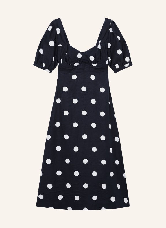 REISS ASTRID linen dress DARK BLUE / WHITE