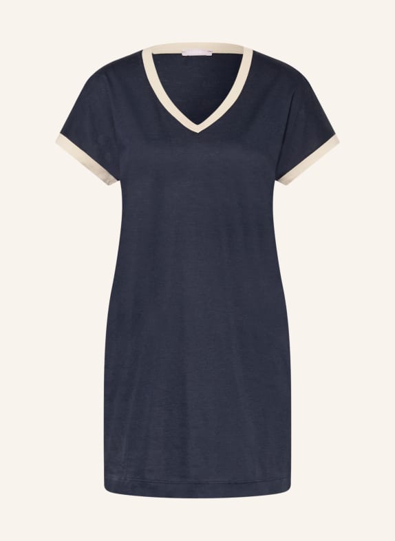 HANRO Nachthemd LAURA DUNKELBLAU / CREME