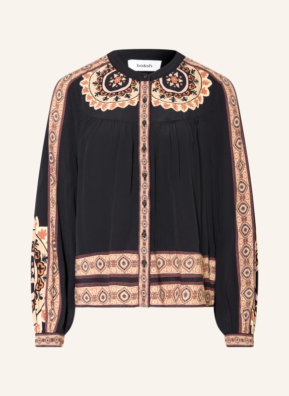 ba&sh Bluse VALDA SCHWARZ / BEIGE / HELLROT