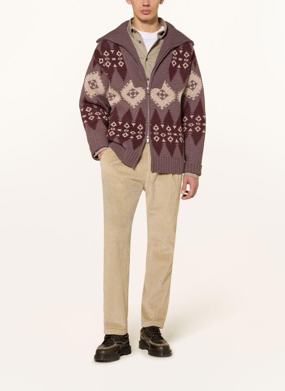 DRYKORN Vest KYELL DONKERROOD / CRÈME
