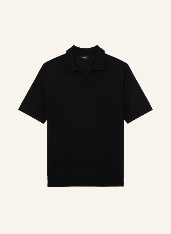 REISS Strick-Poloshirt DUCHIE aus Merinowolle SCHWARZ