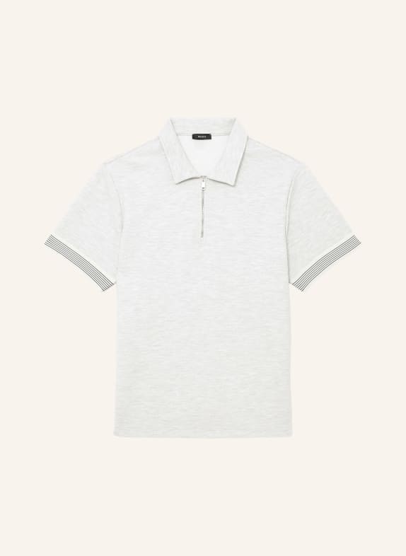 REISS Polo en maille BRUNO GRIS CLAIR
