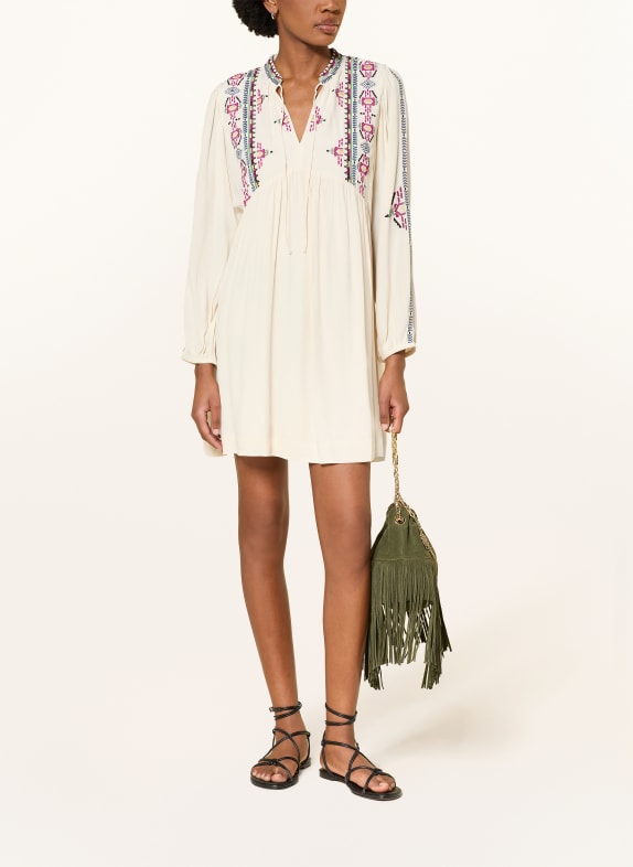 ba&sh Kleid TELMA ECRU / LILA / DUNKELBLAU