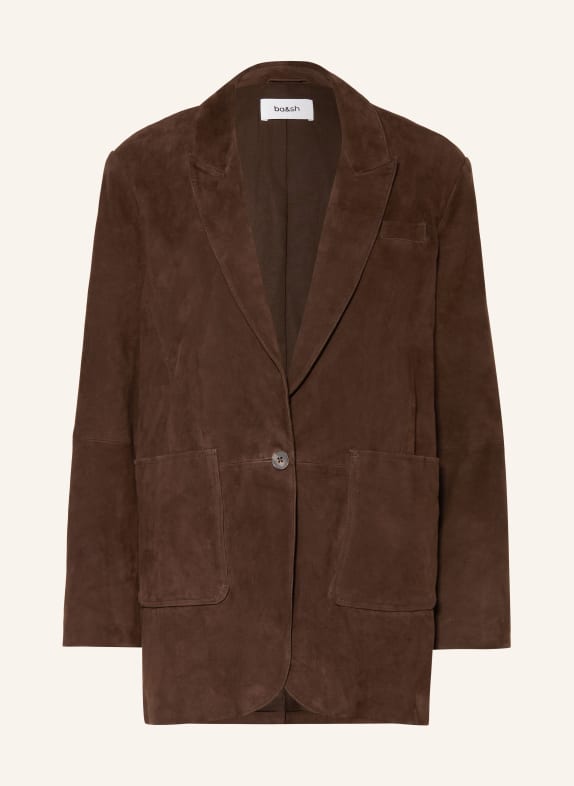 ba&sh Lederjacke MOSTY DUNKELBRAUN