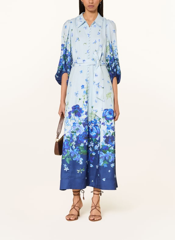 Phase Eight Hemdblusenkleid NOELLA mit 3/4-Arm HELLBLAU / GRÜN / DUNKELBLAU