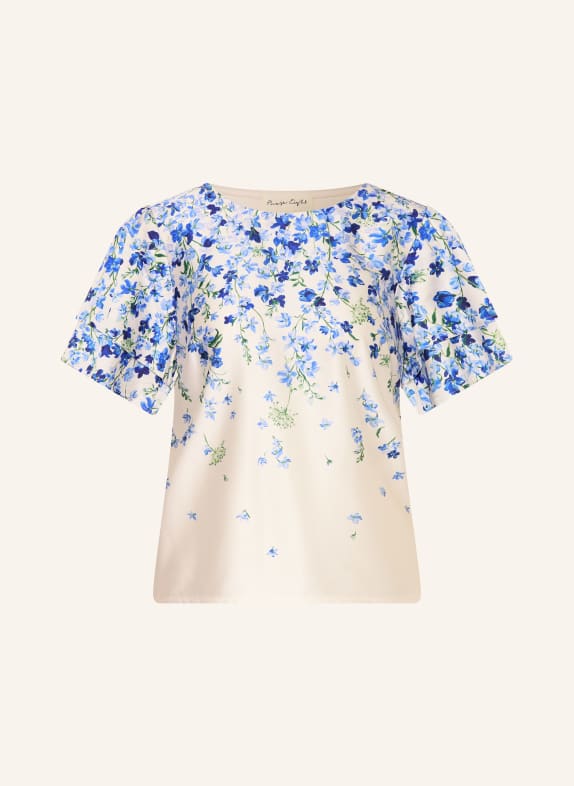 Phase Eight ROWAN-blouse van satijn met volants ECRU / GROEN / BLAUW