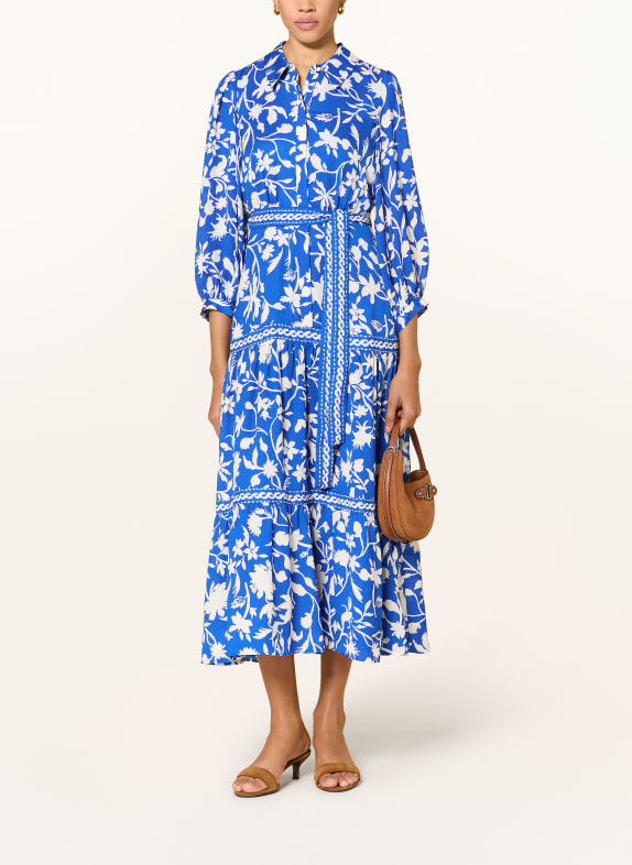 Phase Eight Sukienka koszulowa CORALIE z rękawami 3/4 NIEBIESKI / BIAŁY