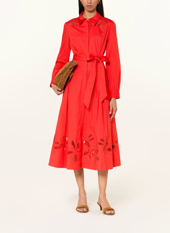 Phase Eight Hemdblusenkleid KIM mit Lochspitze ROT