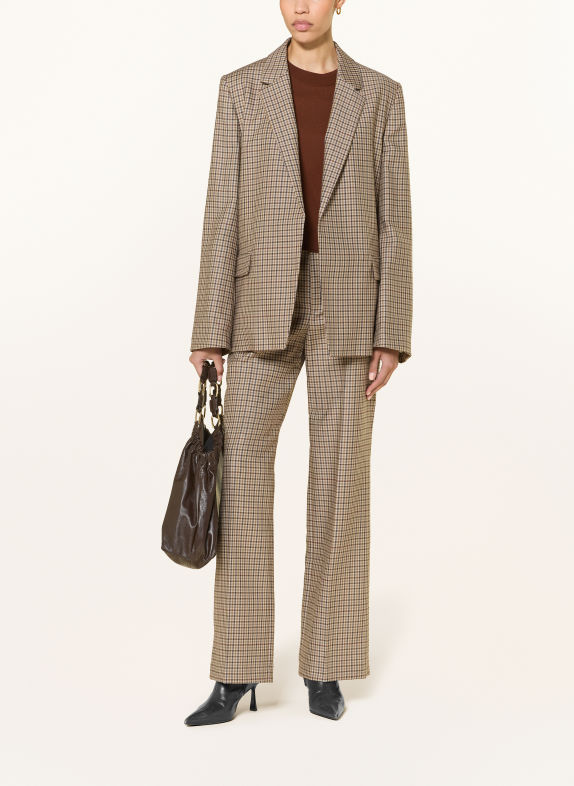 DRYKORN Lange blazer SHENTON LICHTBRUIN / BRUIN / KAKI
