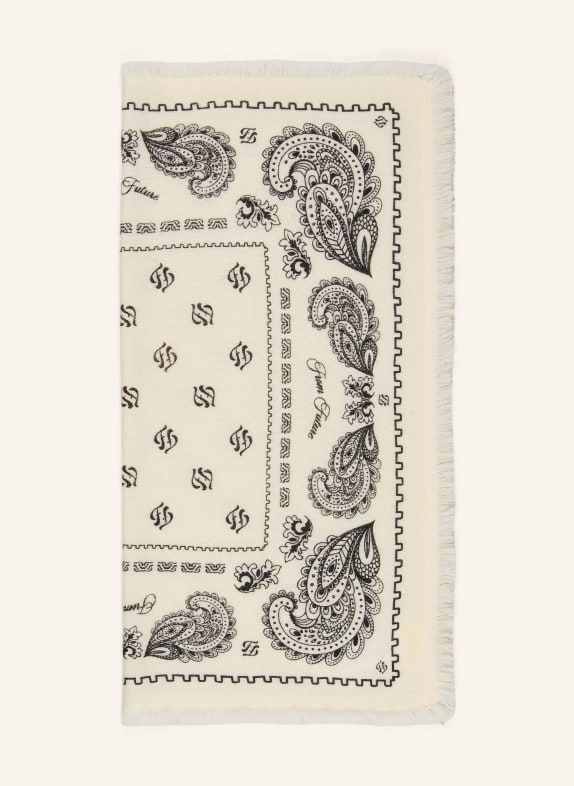 FROM FUTURE écharpe en cachemire ÉCRU / NOIR