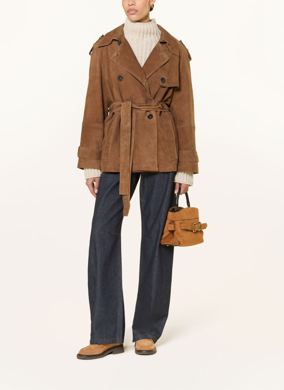 DRYKORN PENLEY Leather Jacket COGNAC
