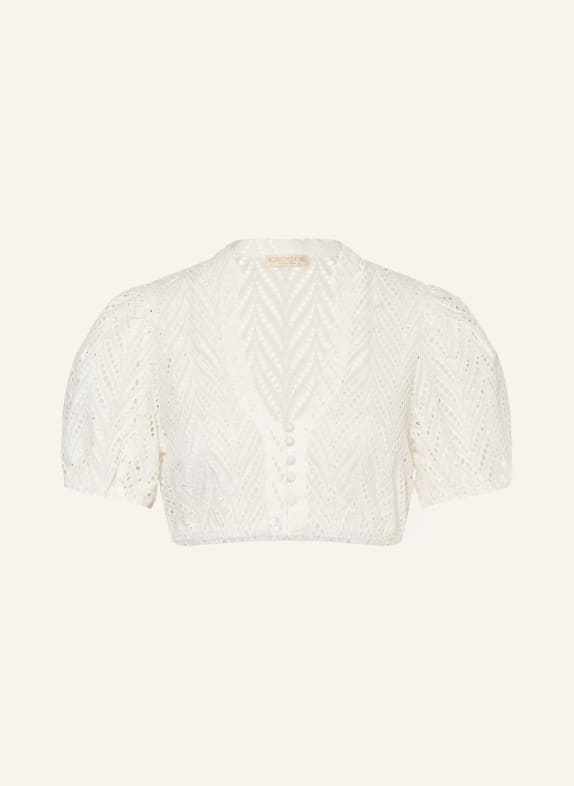 KRÜGER Dirndl-blouse van opengewerkte kant WIT
