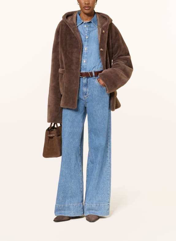 lilienfels Kunstfell-Jacke zum Wenden DUNKELBRAUN