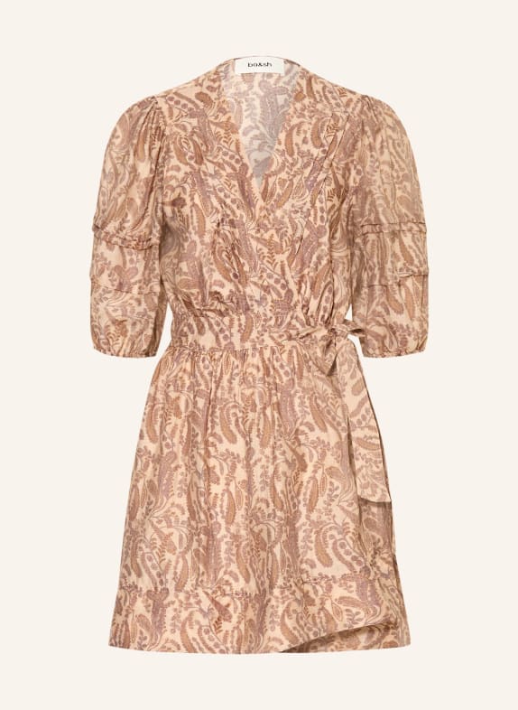 ba&sh Wickelkleid TEODORA mit 3/4-Arm HELLBRAUN / ECRU