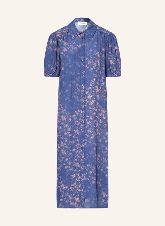 ba&sh Hemdblusenkleid NORMA DUNKELBLAU / HELLROT / DUNKELORANGE