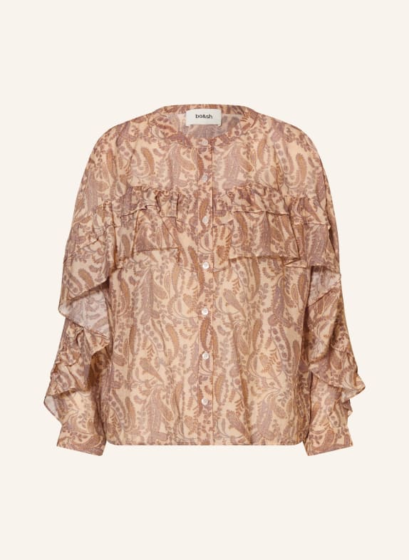 ba&sh Bluse TUNELLA mit Rüschen ROSÉGOLD / BRAUN / LILA