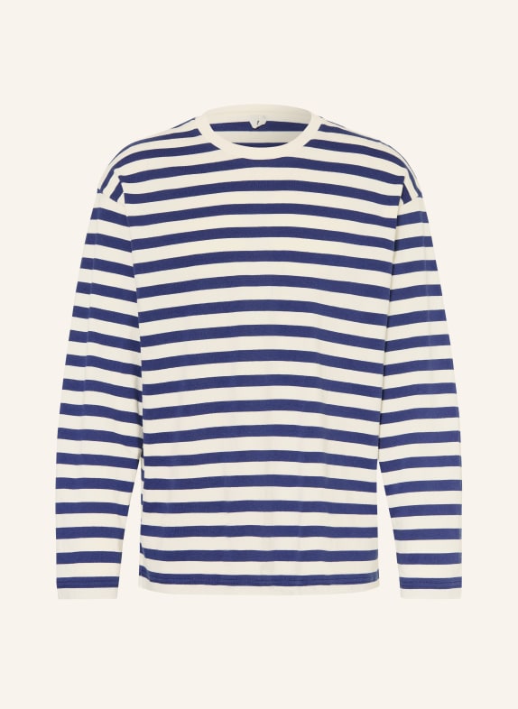ARKET Long-sleeve shirt DARK BLUE / WHITE