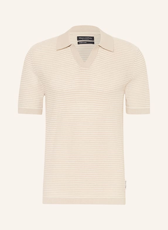 Marc O'Polo Strick-Poloshirt HELLBRAUN / BEIGE
