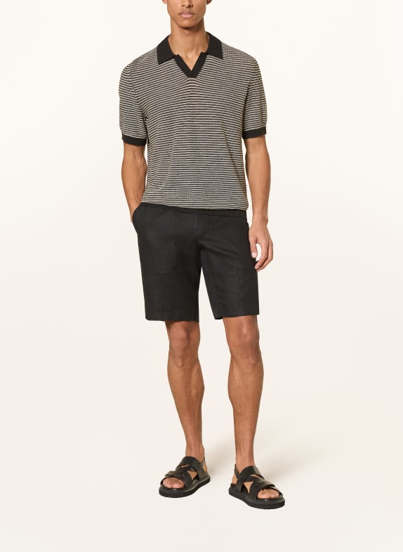Marc O'Polo Strick-Poloshirt SCHWARZ / WEISS