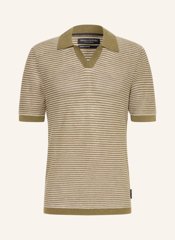Marc O'Polo Polo en maille OLIVE / CRÈME