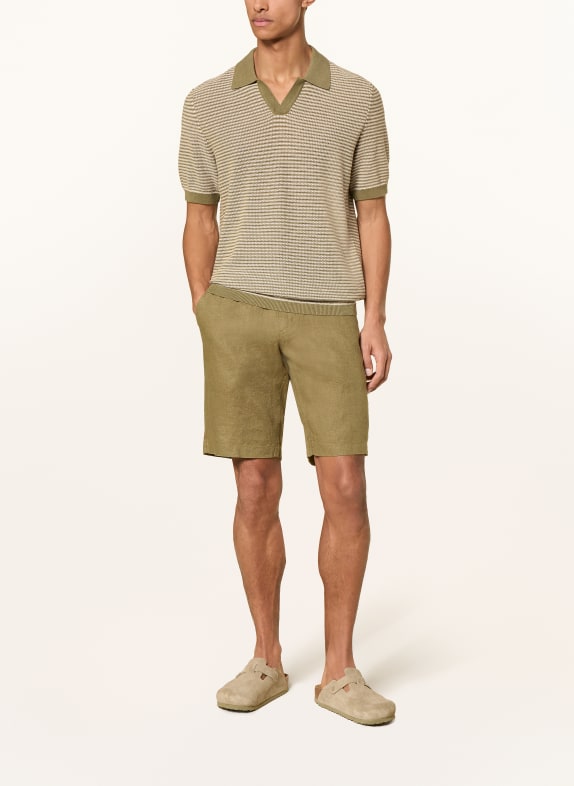 Marc O'Polo Strick-Poloshirt OLIV / CREME