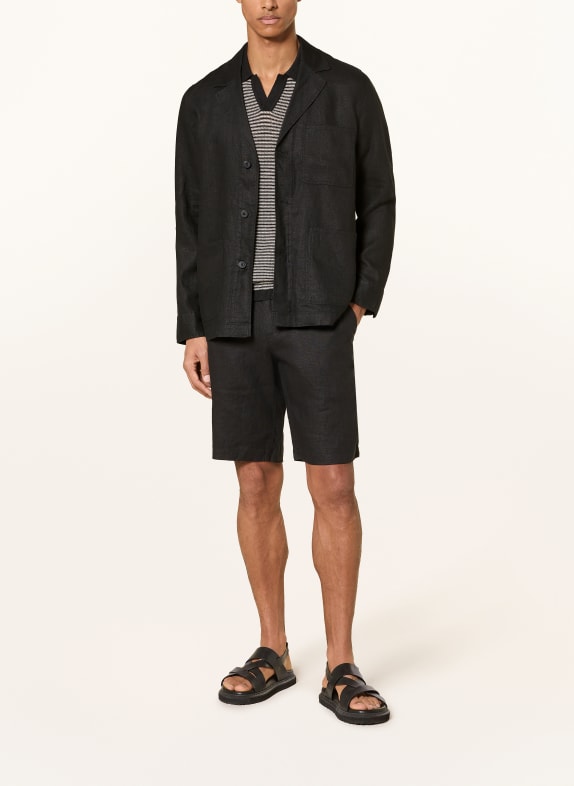 Marc O'Polo Linnebyxor RESO JOGGER Regular Fit SVART