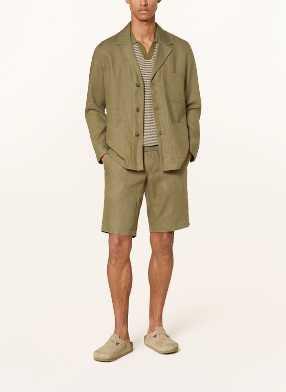 Marc O'Polo Linnebyxor RESO JOGGER Regular Fit OLIVGRÖN