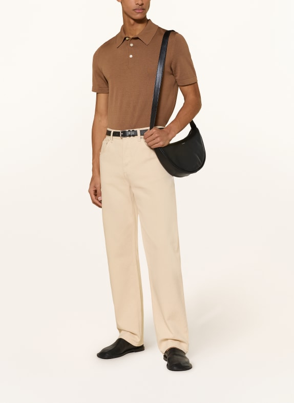 SANDRO Strick-Poloshirt COGNAC