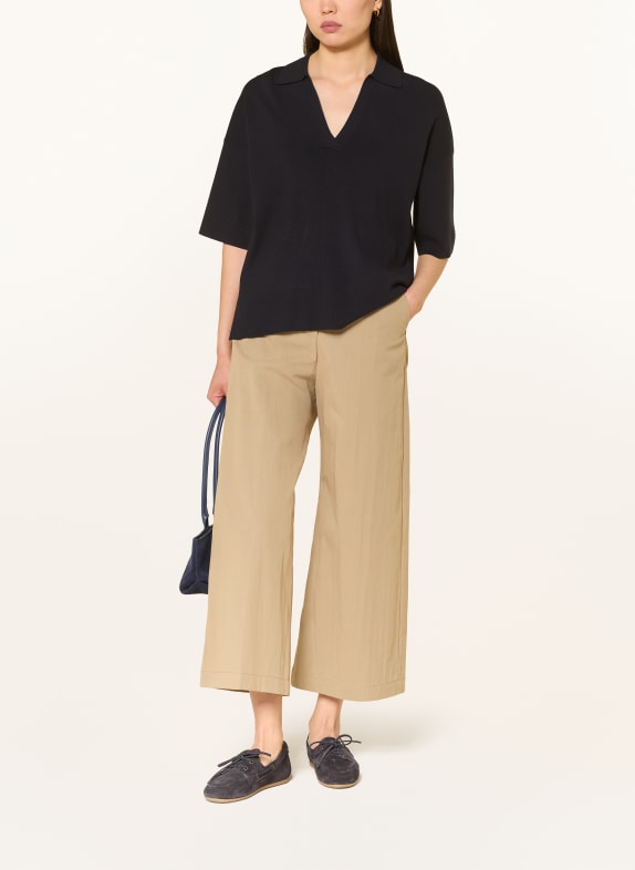 HOBBS Gebreid poloshirt LENORA met 3/4-mouwen ZWART