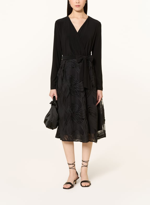 Joseph Ribkoff SIGNATURE Cocktailkleid im Materialmix SCHWARZ