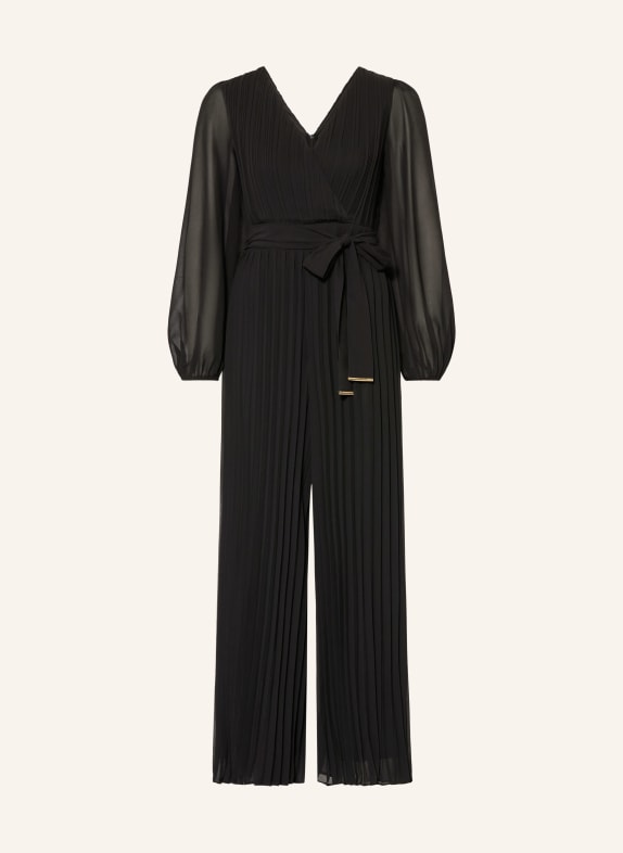 Joseph Ribkoff SIGNATURE Wrap-style jumpsuit with pleats BLACK