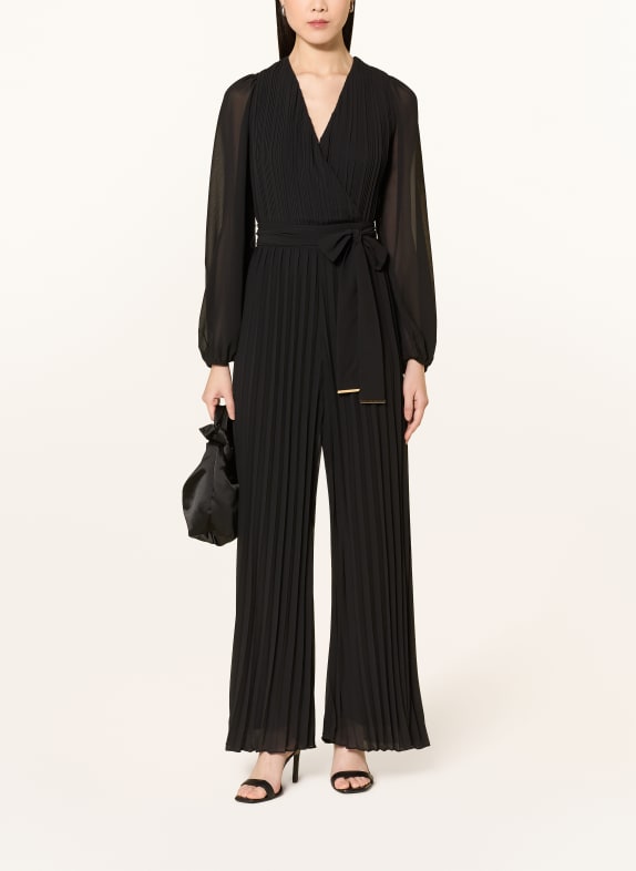 Joseph Ribkoff SIGNATURE Jumpsuit i viklingslook med plissering SORT