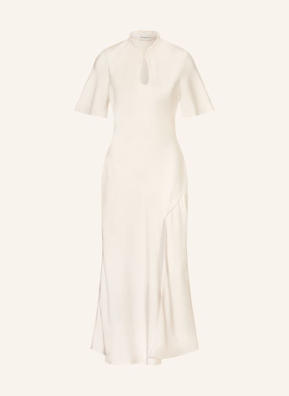 CLAUDIE PIERLOT Satinkleid mit Rüschen ECRU