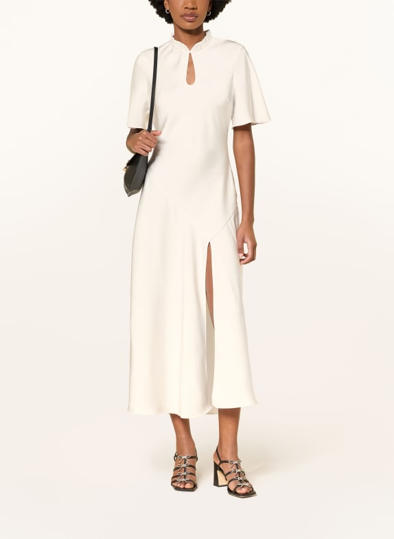 CLAUDIE PIERLOT Satinkleid mit Rüschen ECRU