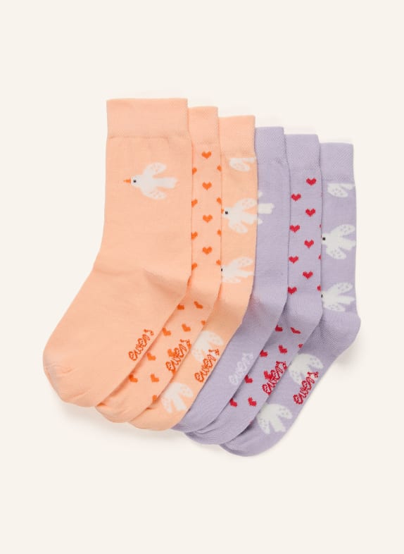 ewers COLLECTION 6er-Pack Socken HELLLILA / ROT / WEISS