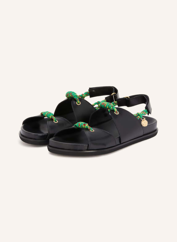 CLAUDIE PIERLOT Sandalen SCHWARZ / GELB / GRÜN