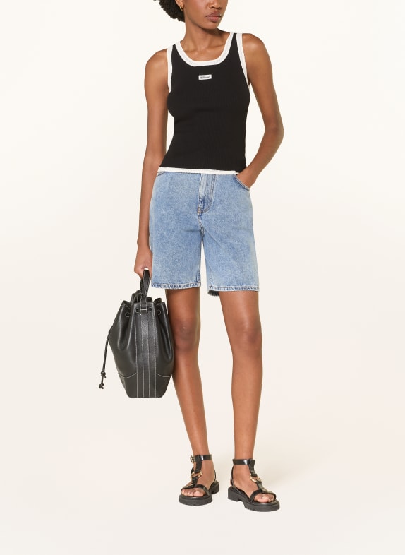 CLAUDIE PIERLOT dzianinowy top CZARNY / ECRU