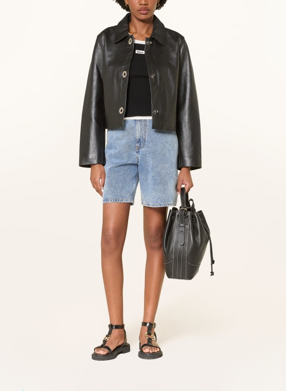 CLAUDIE PIERLOT Lederjacke SCHWARZ