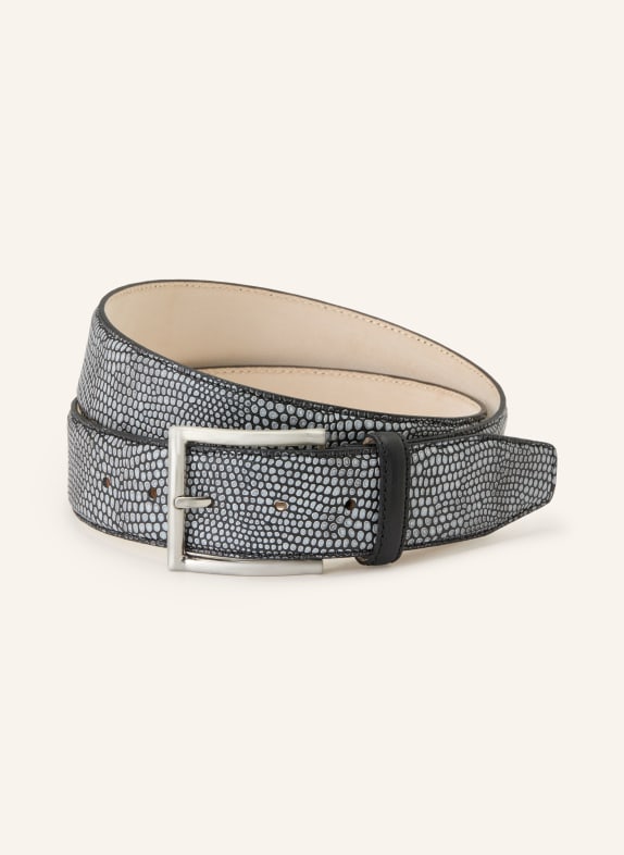LINDENMANN Leren riem GRIJS / ZILVER / ZWART