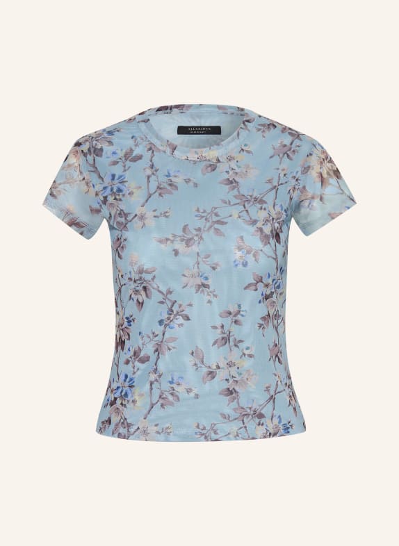 ALLSAINTS T-Shirt ELLIE aus Mesh BLAU / BRAUN / DUNKELBLAU