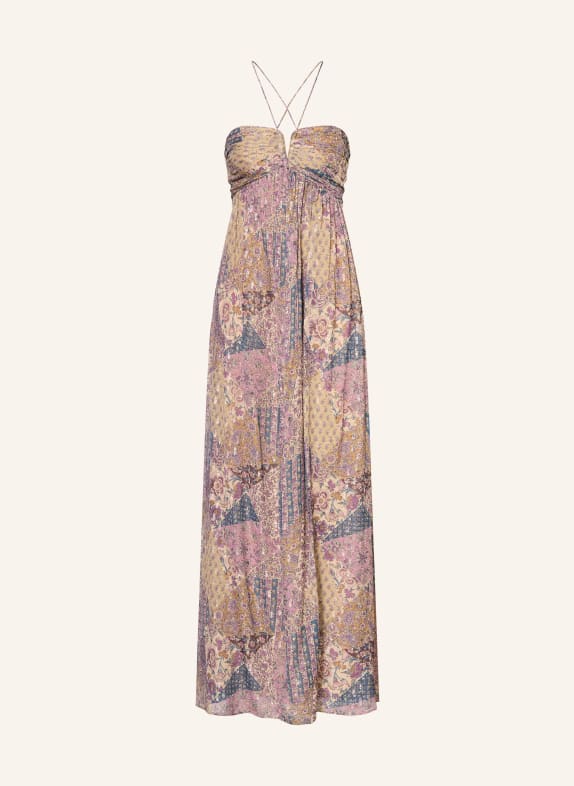 ba&sh Off-Shoulder-Kleid PIETRA mit Glitzergarn LILA / GOLD / DUNKELBLAU