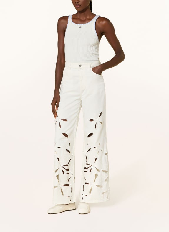 SANDRO Wide Leg Jeans mit Lochspitze 10 WHITE